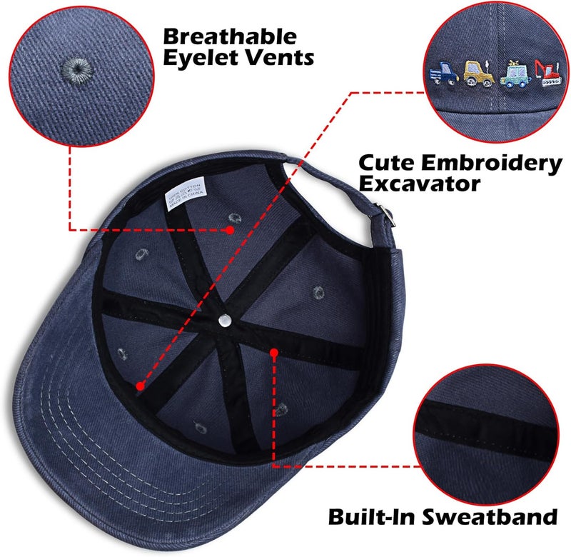 EDCYF Kids Boys Girls Embroidered Baseball Caps Baby Sun hat Toddler Dinosaur Trucker Hats Summer Hats（3-8years - Image 3